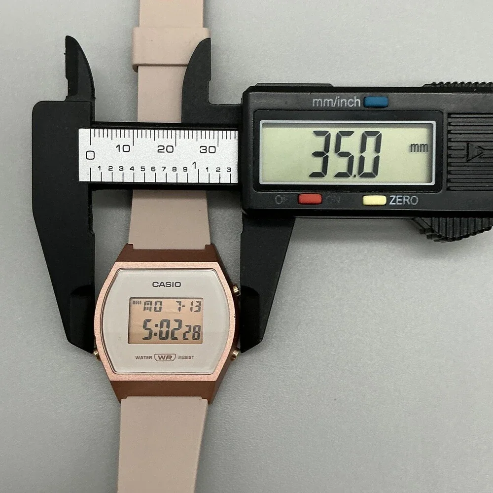Casio 3299 LW-204 Womens Watch 35mm White Digital Beige Strap 30M WR Alarm